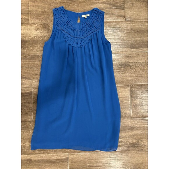 Max Studio Dresses & Skirts - Women’s XS Cobalt Blue Sleeveless Flowy Dress‎ With Embroidery Preppy Nautical